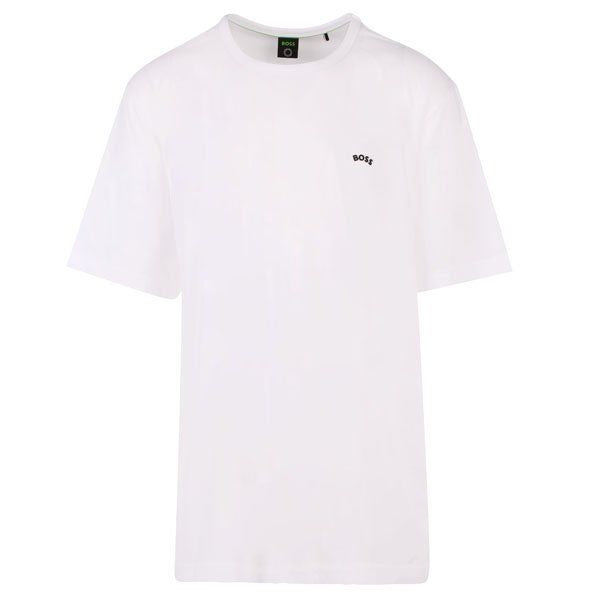 Mens White Tee Curved S/s T Shirt