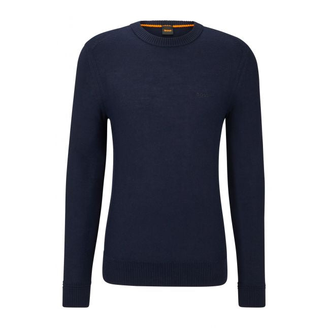 Mens Dark Blue Avac_C Crew Neck Knit