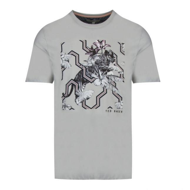 Mens Mid Blue Mowsey Tiger Print S/s T Shirt