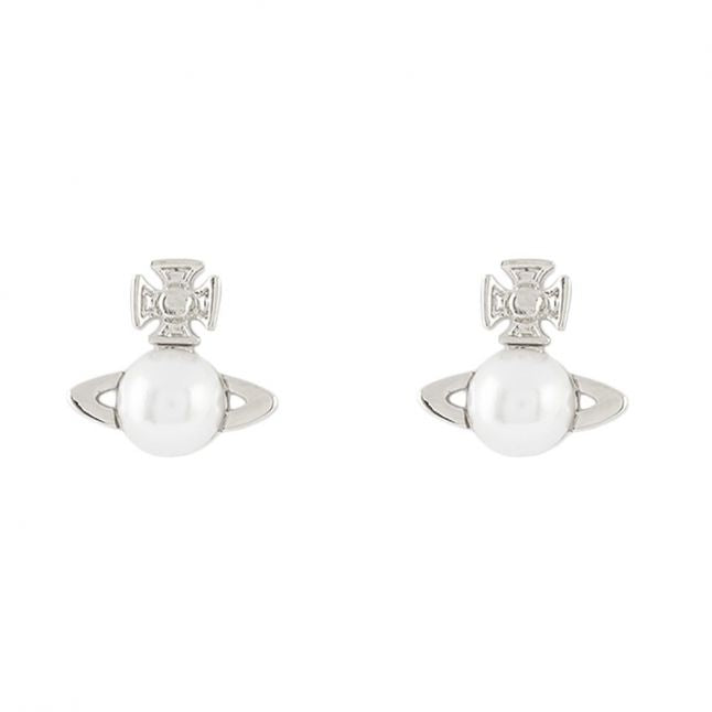 Womens Rhodium/Pearl Balbina Earrings