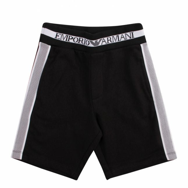 Boys Black Mesh Trim Sweat Shorts