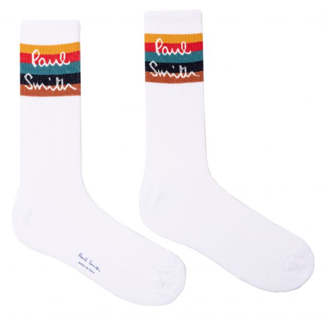 Mens Paul Smith White Guernsey Sport Socks