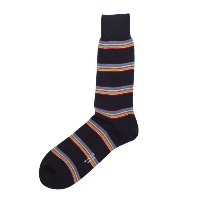 Mens Navy Multi Stripe Block Socks