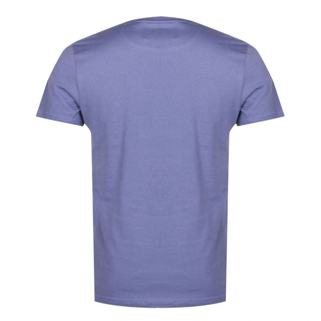 Mens Indigo Blue Branded S/s T Shirt