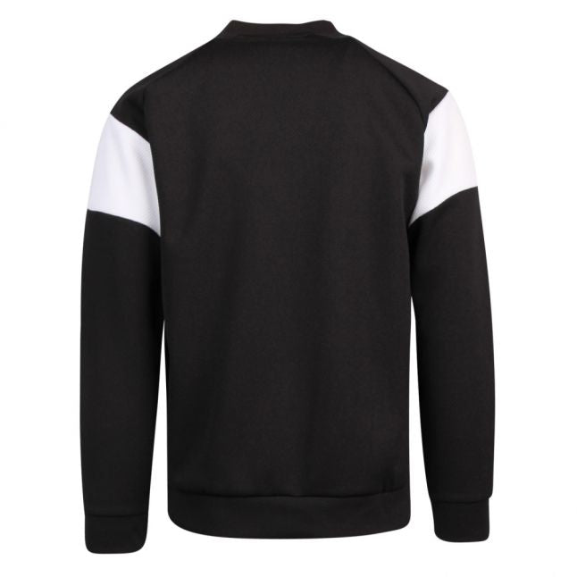 Mens Black/White Fashion College Sweat Jacket