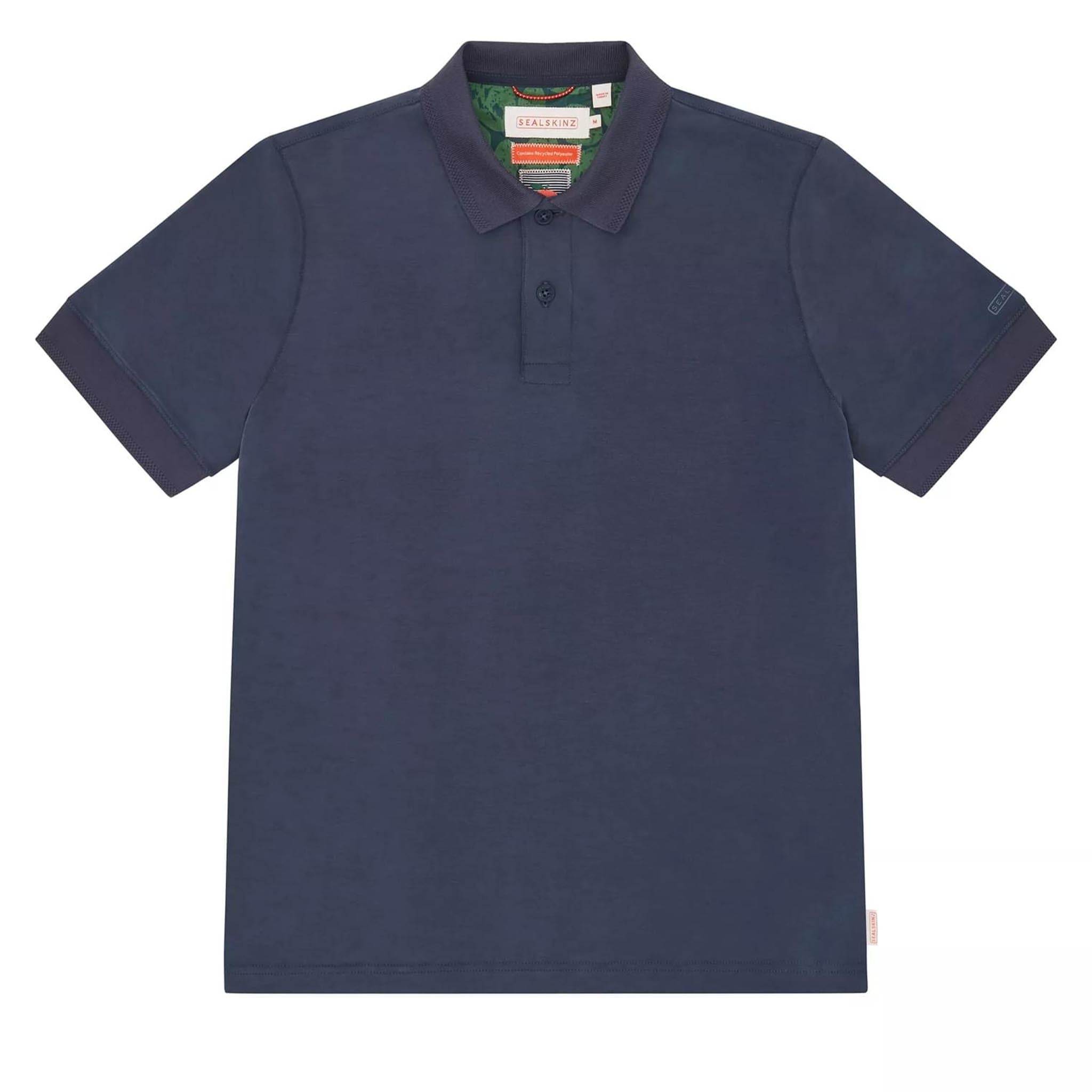 Mens Sealskinz Navy Roydon Soft S/s Polo