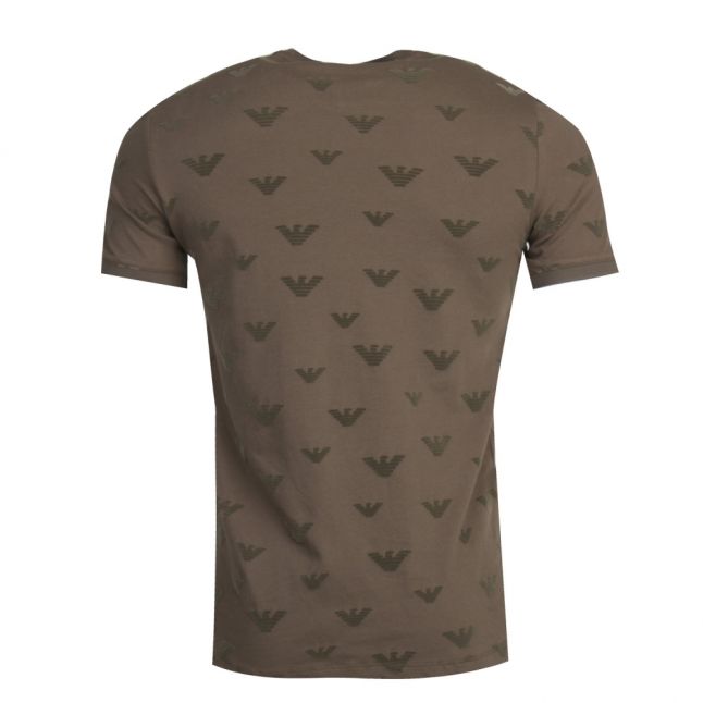 Mens Khaki Flock Eagle S/s T Shirt