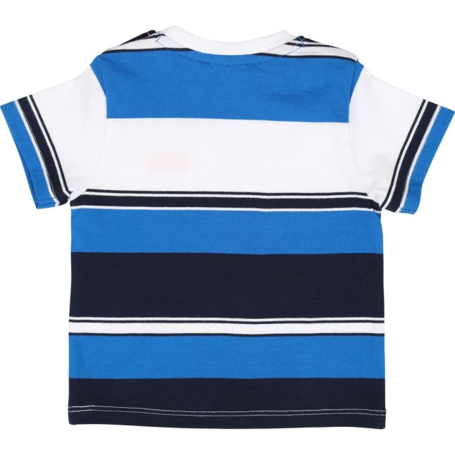 Toddler Navy Striped Logo S/s T Shirt