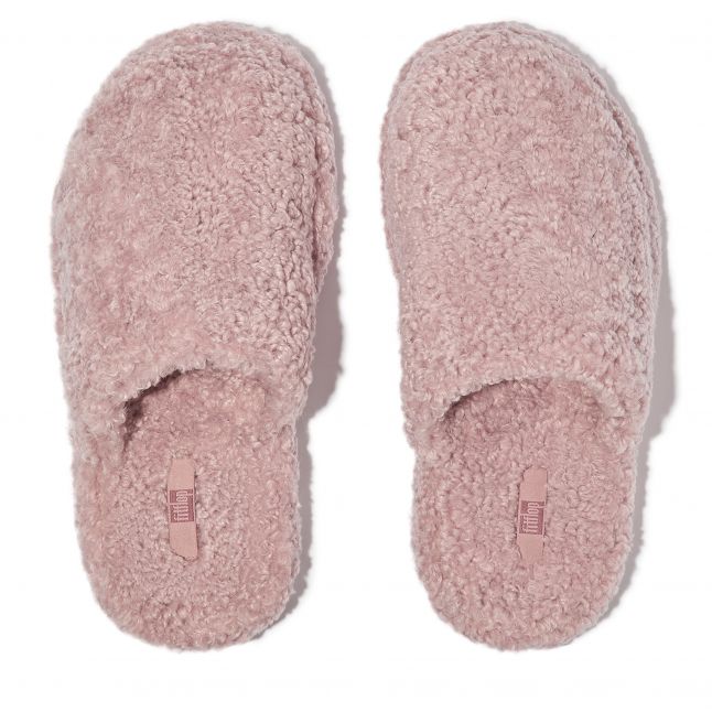 Womens Dusky Pink iQushion Teddy Mules