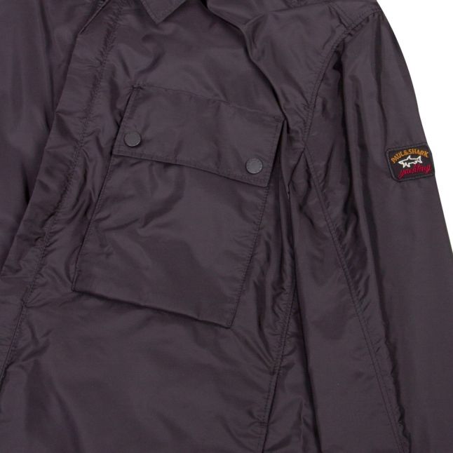 Mens Black Pocket Nylon Overshirt