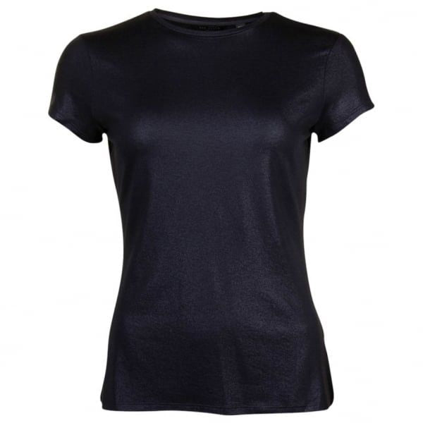 Womens Black Amander Shimmer S/s T Shirt