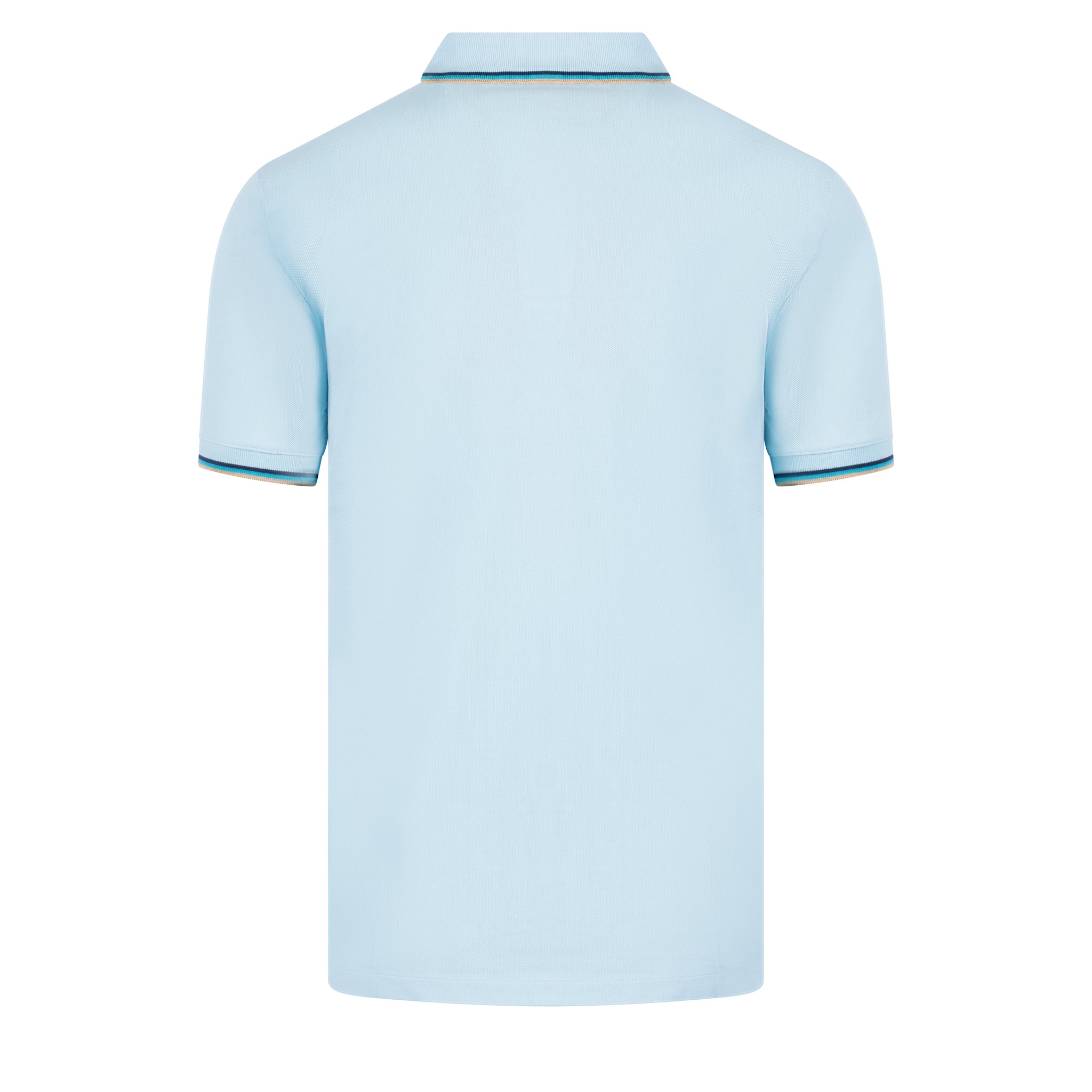 Mens Sandbanks Crystal Blue Badge Tipped S/s Polo