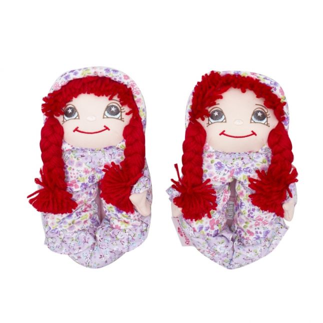 Girls Red Hair Doll Slippers (24-36)