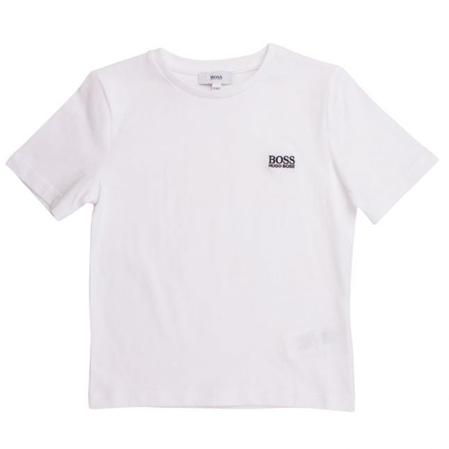 Boys White Small Logo S/s T Shirt