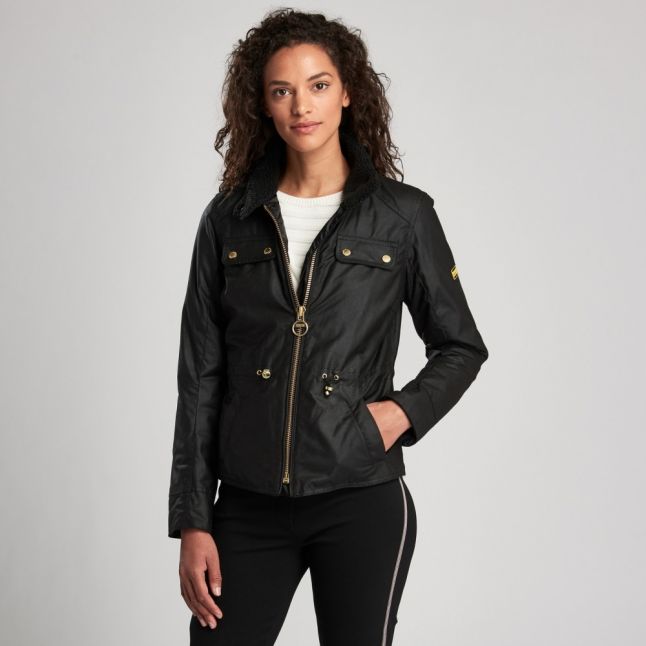 Womens Black Trial Waxed Jacket