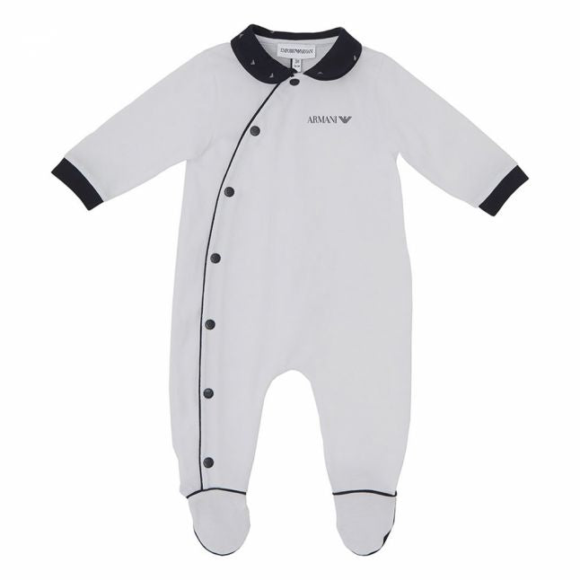 Baby White/Navy Babygrow Gift Set