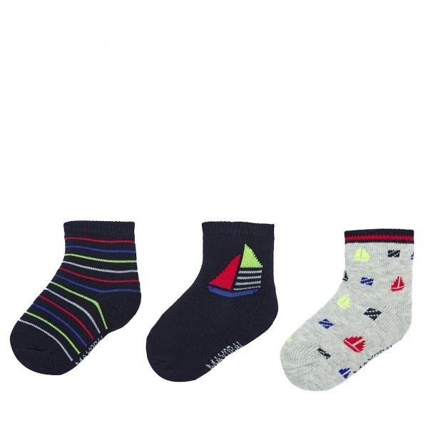 Infant Navy Assorted 3 Pack Socks