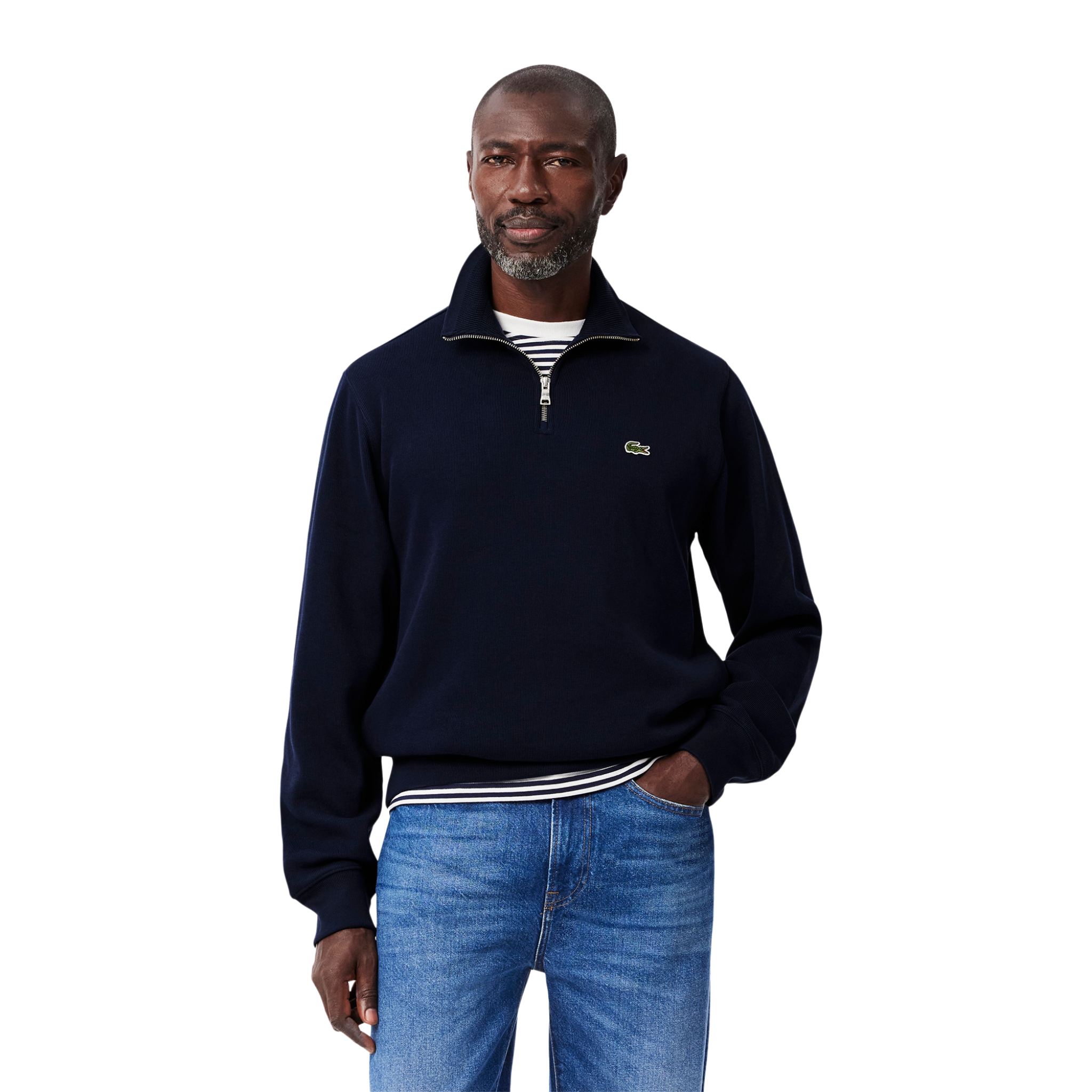 Mens Lacoste Navy Blue Classic Half Zip Sweatshirt