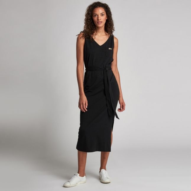 Womens Black Podium Midi Dress