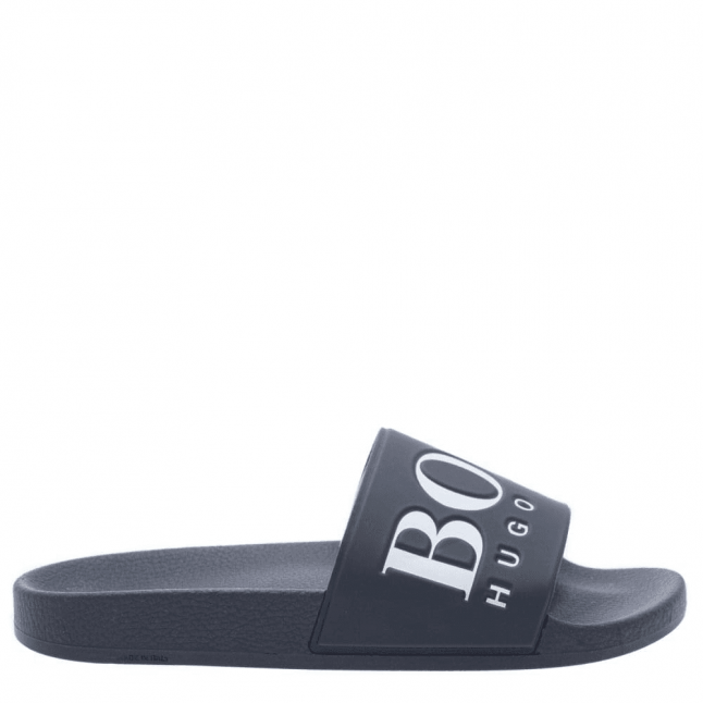 Mens Dark Blue Solar Slide Logo Slides