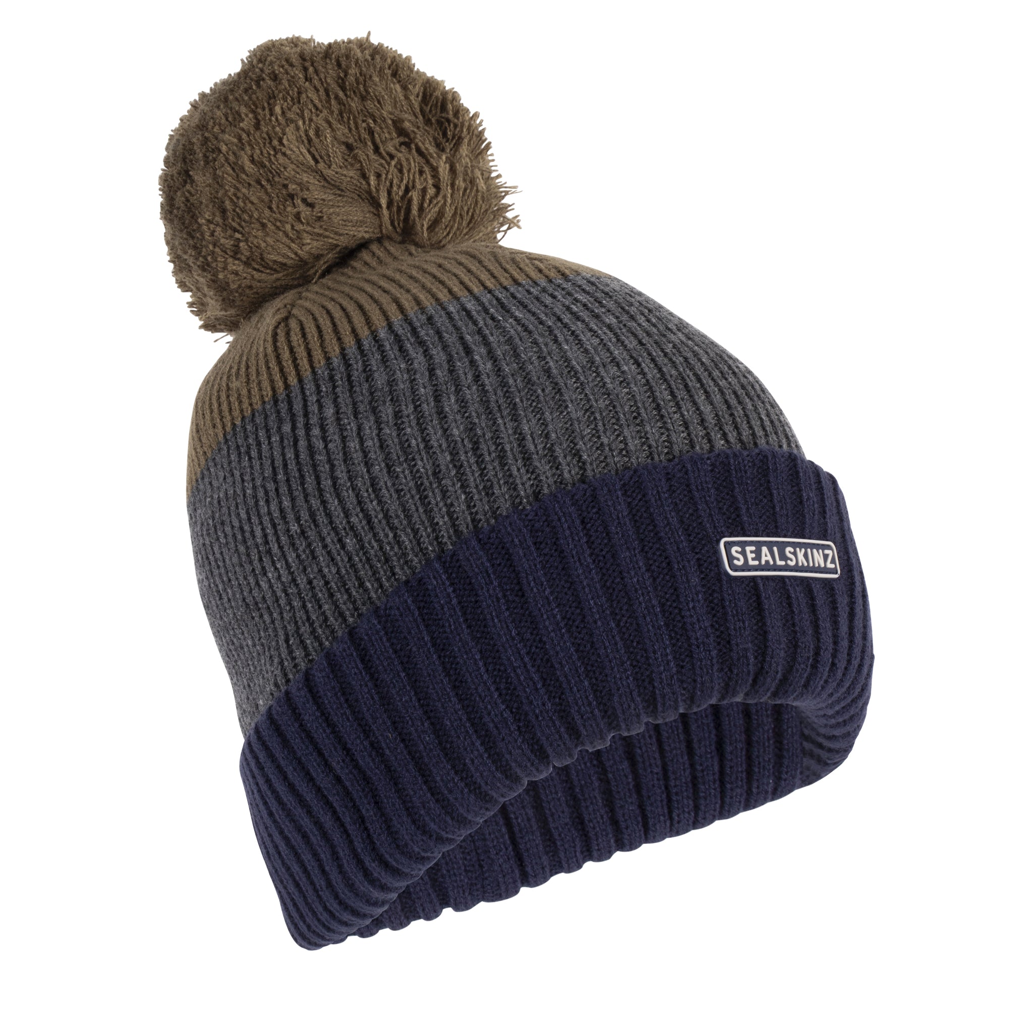 Mens Navy/Olive Flitcham WP Bobble Hat