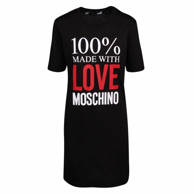 Womens Black 100% Love T Shirt Dress