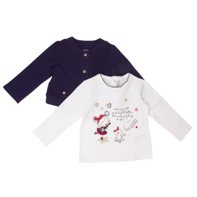 Baby Navy Cardigan & T Shirt Set