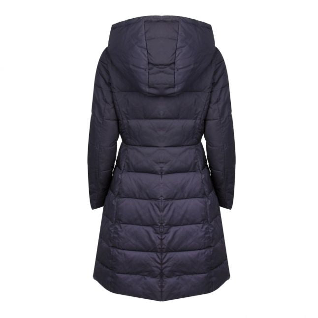 Womens Navy Long Down Padded Coat