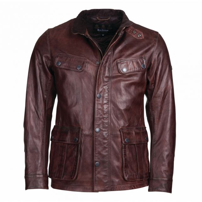 Mens Red Brown John Leather Jacket