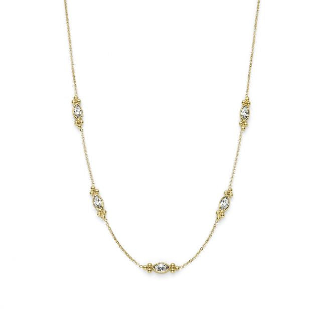 Womens	Gold Dainty Marquise Necklace