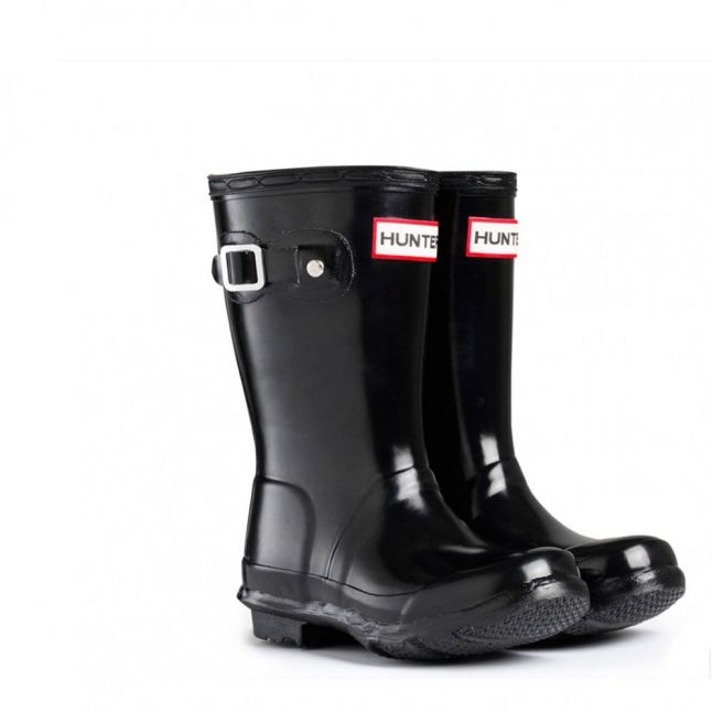 Kids Black Original Gloss Wellington Boots (7-5)