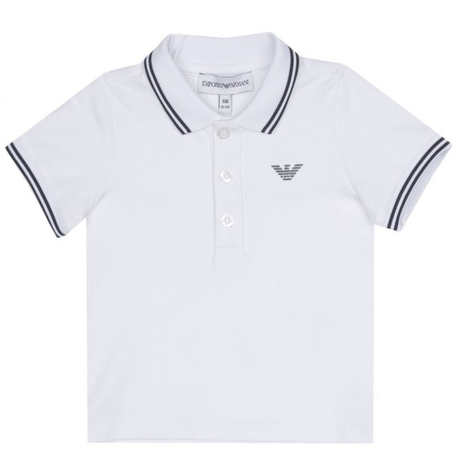 Infant White Tipped S/s Polo Shirt