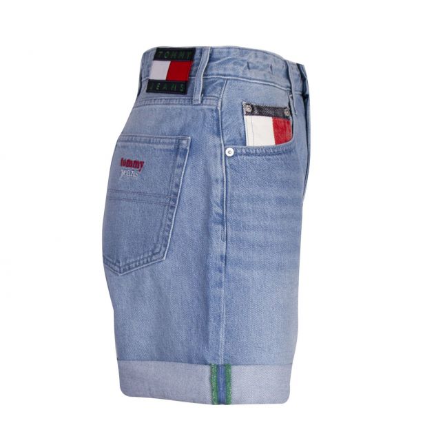 Womens Light Blue Mom Jean Shorts