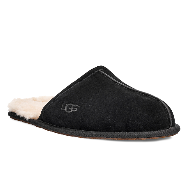 Mens Black  Scuff Slippers