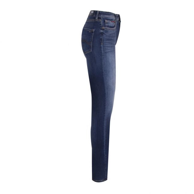 Womens Dark Blue High Rise Santana Skinny Jeans