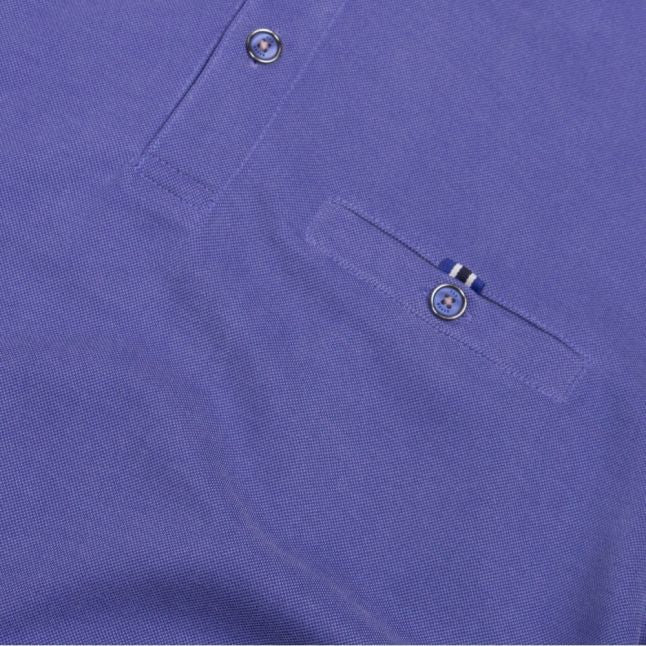 Mens Blue Earbus Tipped Sleeve S/s Polo Shirt