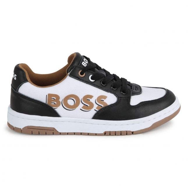 Boys Black/White Branded Low Trainers