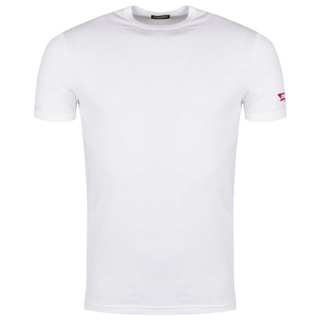 Mens White Arm Logo S/s T Shirt