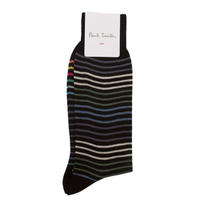 Mens Black Peko Stripe Socks