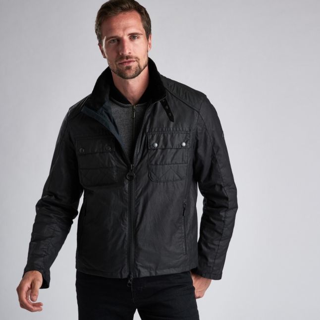 Mens Black Blyton Waxed Jacket