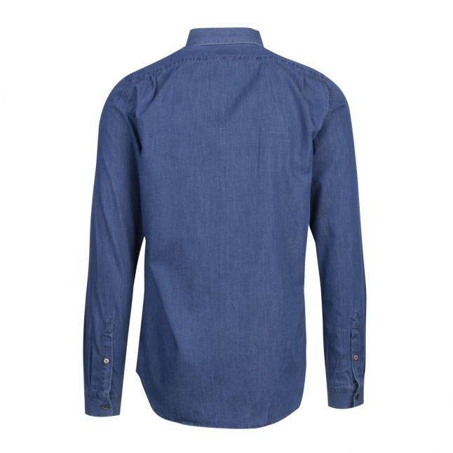 Mens Mid Wash Tailored Fit Denim L/s Shirt