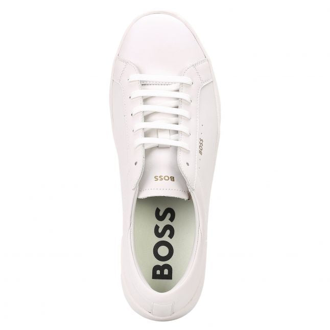 Mens BOSS White Belwar Tenn Trainers