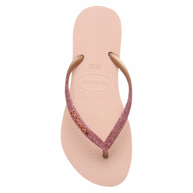 Womens Ballet Rose Slim Glitter Flip Flops