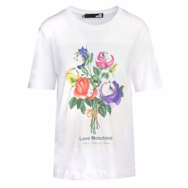 Womens Optical White Roses S/s T Shirt