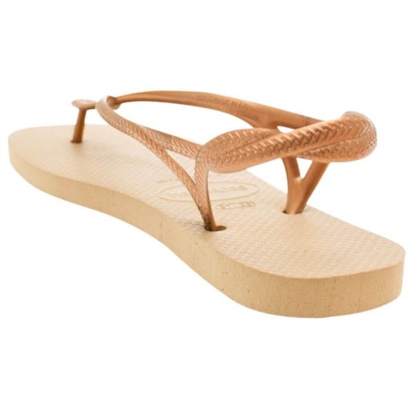 Womens Rose Gold Luna Flip Flops