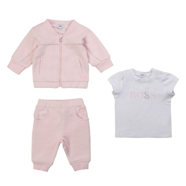 Baby Pink 3 Piece Tracksuit Set