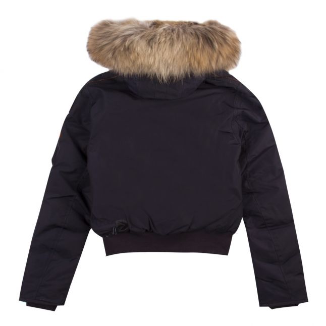 Girls Navy Gobi Down Fur Hooded Jacket