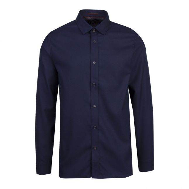 Mens Navy Veste Geo L/s Shirt