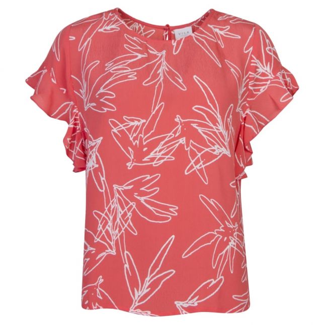 Womens Spiced Coral Vimimira Print Top