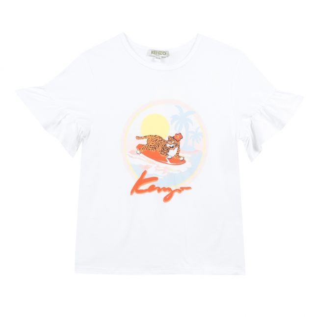 Junior Optic White Felicia Tiger S/s T Shirt